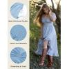 image:imageScarlet Darkness Renaissance Dress Women Cottagecore Corset Dress Ruffle Maxi Dress with PocketsLight Blue
