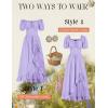 image:imageScarlet Darkness Renaissance Dress Women Cottagecore Corset Dress Ruffle Maxi Dress with PocketsLight Purple