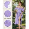 image:imageScarlet Darkness Renaissance Dress Women Cottagecore Corset Dress Ruffle Maxi Dress with PocketsLight Purple