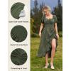 image:imageScarlet Darkness Renaissance Dress Women Cottagecore Corset Dress Ruffle Maxi Dress with PocketsOlive Green