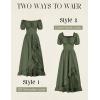 image:imageScarlet Darkness Renaissance Dress Women Cottagecore Corset Dress Ruffle Maxi Dress with PocketsOlive Green