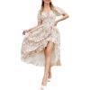 image:imageScarlet Darkness Renaissance Dress Women Cottagecore Corset Dress Ruffle Maxi Dress with PocketsPink Flower