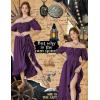 image:imageScarlet Darkness Renaissance Dress Women Cottagecore Corset Dress Ruffle Maxi Dress with PocketsPurple