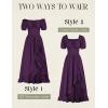 image:imageScarlet Darkness Renaissance Dress Women Cottagecore Corset Dress Ruffle Maxi Dress with PocketsPurple
