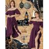 image:imageScarlet Darkness Renaissance Dress Women Cottagecore Corset Dress Ruffle Maxi Dress with PocketsWine Red