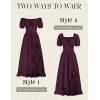 image:imageScarlet Darkness Renaissance Dress Women Cottagecore Corset Dress Ruffle Maxi Dress with PocketsWine Red