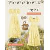 image:imageScarlet Darkness Renaissance Dress Women Cottagecore Corset Dress Ruffle Maxi Dress with PocketsYellow