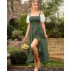 image:imageScarlet Darkness Renaissance Dress Women Summer Corset Dress Flowy Sleeveless Milkmaid Vacation Sundress with PocketsArmy Green
