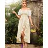 image:imageScarlet Darkness Renaissance Dress Women Summer Corset Dress Flowy Sleeveless Milkmaid Vacation Sundress with PocketsBeige