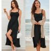image:imageScarlet Darkness Renaissance Dress Women Summer Corset Dress Flowy Sleeveless Milkmaid Vacation Sundress with PocketsBlack