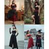 image:imageScarlet Darkness Renaissance Dress Women Summer Corset Dress Flowy Sleeveless Milkmaid Vacation Sundress with PocketsBlack