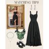 image:imageScarlet Darkness Renaissance Dress Women Summer Corset Dress Flowy Sleeveless Milkmaid Vacation Sundress with PocketsBlack