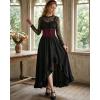 image:imageScarlet Darkness Renaissance Dress Women Summer Corset Dress Flowy Sleeveless Milkmaid Vacation Sundress with PocketsBlack