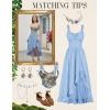 image:imageScarlet Darkness Renaissance Dress Women Summer Corset Dress Flowy Sleeveless Milkmaid Vacation Sundress with PocketsBlue