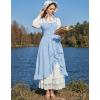 image:imageScarlet Darkness Renaissance Dress Women Summer Corset Dress Flowy Sleeveless Milkmaid Vacation Sundress with PocketsBlue