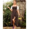 image:imageScarlet Darkness Renaissance Dress Women Summer Corset Dress Flowy Sleeveless Milkmaid Vacation Sundress with PocketsDark Brown