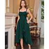 image:imageScarlet Darkness Renaissance Dress Women Summer Corset Dress Flowy Sleeveless Milkmaid Vacation Sundress with PocketsForest Green