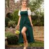 image:imageScarlet Darkness Renaissance Dress Women Summer Corset Dress Flowy Sleeveless Milkmaid Vacation Sundress with PocketsForest Green