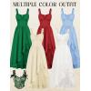 image:imageScarlet Darkness Renaissance Dress Women Summer Corset Dress Flowy Sleeveless Milkmaid Vacation Sundress with PocketsForest Green