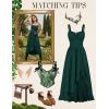 image:imageScarlet Darkness Renaissance Dress Women Summer Corset Dress Flowy Sleeveless Milkmaid Vacation Sundress with PocketsForest Green