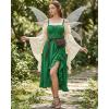 image:imageScarlet Darkness Renaissance Dress Women Summer Corset Dress Flowy Sleeveless Milkmaid Vacation Sundress with PocketsGreen
