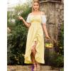 image:imageScarlet Darkness Renaissance Dress Women Summer Corset Dress Flowy Sleeveless Milkmaid Vacation Sundress with PocketsLight Yellow