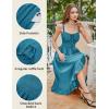 image:imageScarlet Darkness Renaissance Dress Women Summer Corset Dress Flowy Sleeveless Milkmaid Vacation Sundress with PocketsPeacock Blue
