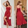 image:imageScarlet Darkness Renaissance Dress Women Summer Corset Dress Flowy Sleeveless Milkmaid Vacation Sundress with PocketsRed