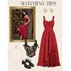 image:imageScarlet Darkness Renaissance Dress Women Summer Corset Dress Flowy Sleeveless Milkmaid Vacation Sundress with PocketsRed