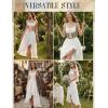 image:imageScarlet Darkness Renaissance Dress Women Summer Corset Dress Flowy Sleeveless Milkmaid Vacation Sundress with PocketsWhite