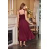 image:imageScarlet Darkness Renaissance Dress Women Summer Corset Dress Flowy Sleeveless Milkmaid Vacation Sundress with PocketsWine Red