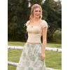 image:imageScarlet Darkness Renaissance Peasant Blouse for Women Square Neck Short Sleeve Smocked Waist TopsBeige