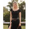 image:imageScarlet Darkness Renaissance Peasant Blouse for Women Square Neck Short Sleeve Smocked Waist TopsBlack