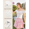 image:imageScarlet Darkness Renaissance Peasant Blouse for Women Square Neck Short Sleeve Smocked Waist TopsIvory