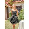 image:imageScarlet Darkness Smocked Floral Sundresses for Women Teens 2026 Summer Flowy Ruffle Mini DressBlack Apricot Floral