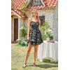 image:imageScarlet Darkness Smocked Floral Sundresses for Women Teens 2026 Summer Flowy Ruffle Mini DressBlack Apricot Floral