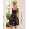 image:imageScarlet Darkness Smocked Floral Sundresses for Women Teens 2026 Summer Flowy Ruffle Mini DressBlack Pink Floral