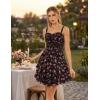 image:imageScarlet Darkness Smocked Floral Sundresses for Women Teens 2026 Summer Flowy Ruffle Mini DressBlack Pink Floral