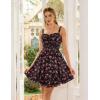 image:imageScarlet Darkness Smocked Floral Sundresses for Women Teens 2026 Summer Flowy Ruffle Mini DressBlack Pink Floral