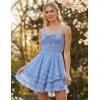 image:imageScarlet Darkness Smocked Floral Sundresses for Women Teens 2026 Summer Flowy Ruffle Mini DressBluewhite Floral