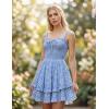image:imageScarlet Darkness Smocked Floral Sundresses for Women Teens 2026 Summer Flowy Ruffle Mini DressBluewhite Floral