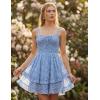 image:imageScarlet Darkness Smocked Floral Sundresses for Women Teens 2026 Summer Flowy Ruffle Mini DressBluewhite Floral