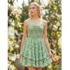 image:imageScarlet Darkness Smocked Floral Sundresses for Women Teens 2026 Summer Flowy Ruffle Mini DressGreenwhite Floral