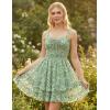 image:imageScarlet Darkness Smocked Floral Sundresses for Women Teens 2026 Summer Flowy Ruffle Mini DressGreenwhite Floral