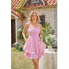 image:imageScarlet Darkness Smocked Floral Sundresses for Women Teens 2026 Summer Flowy Ruffle Mini DressPink Floral