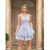 image:imageScarlet Darkness Smocked Floral Sundresses for Women Teens 2026 Summer Flowy Ruffle Mini DressWhite Blue Floral