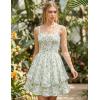 image:imageScarlet Darkness Smocked Floral Sundresses for Women Teens 2026 Summer Flowy Ruffle Mini DressWhite Green Floral