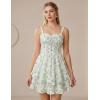 image:imageScarlet Darkness Smocked Floral Sundresses for Women Teens 2026 Summer Flowy Ruffle Mini DressWhite Green Floral
