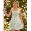 image:imageScarlet Darkness Smocked Floral Sundresses for Women Teens 2026 Summer Flowy Ruffle Mini DressWhite Green Floral