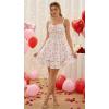 image:imageScarlet Darkness Smocked Floral Sundresses for Women Teens 2026 Summer Flowy Ruffle Mini DressWhite Pink Floral